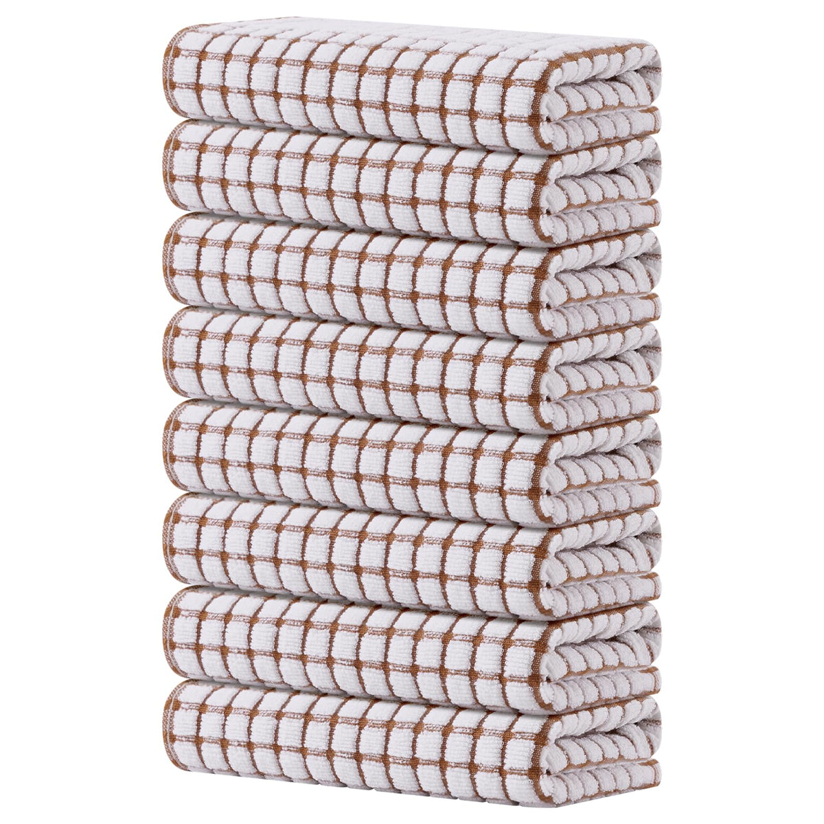 Kitinjoy Cotton 8 Pack Terry Kitchen Dish Cloths, Mixed Color