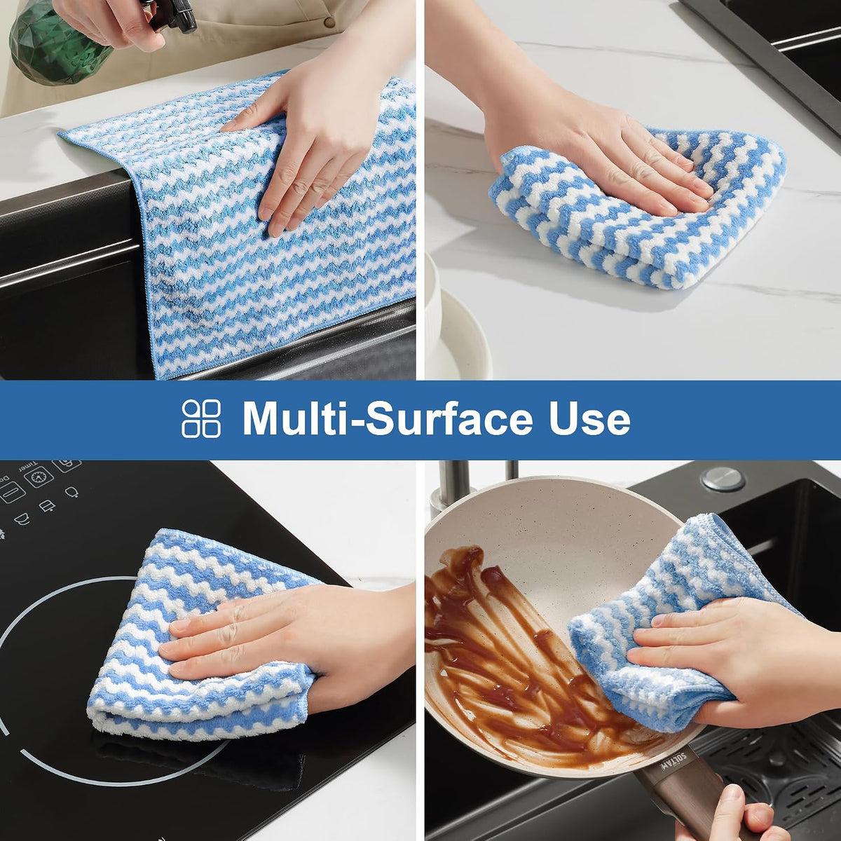JOYMOOP Microfiber Cleaning Cloth, 18 Piece Set, Small, Multi Color