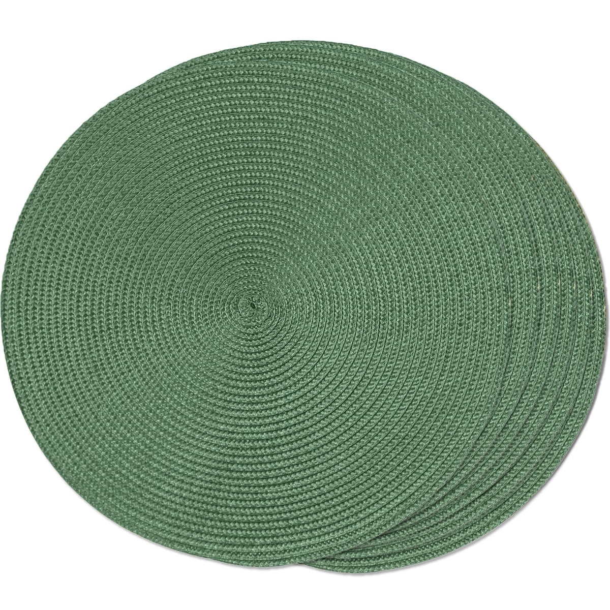 FunWheat Round Braided Placemats Set of 6 Table Mats for Dining Tables Woven Washable Non-Slip Place mats 15 inch(Orange, 6pcs)