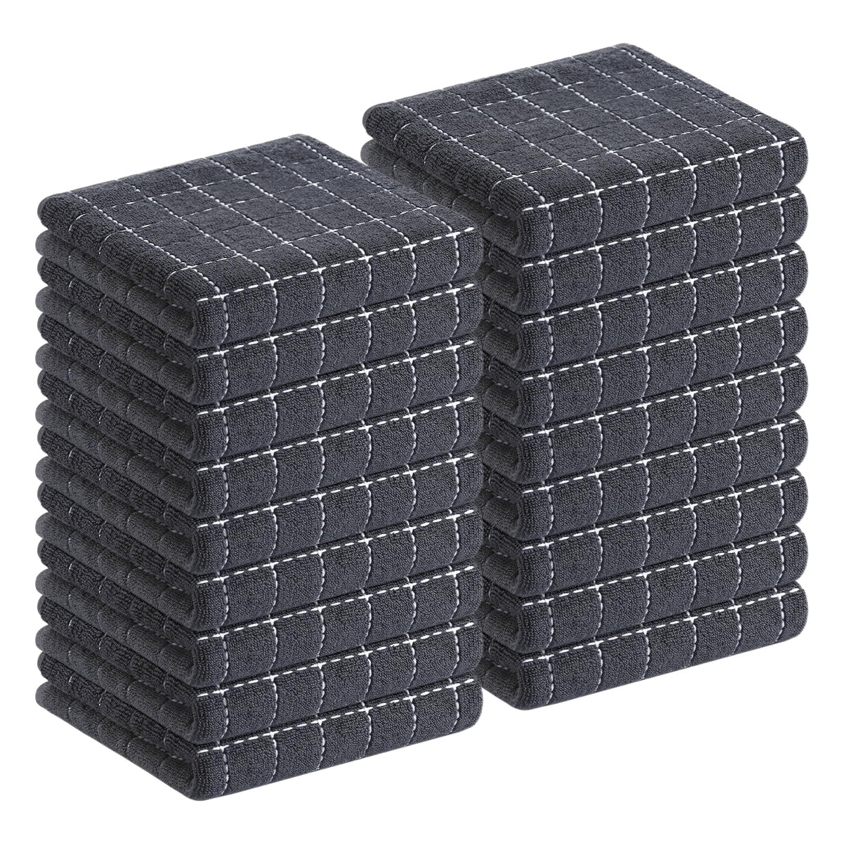 Homaxy 100% Cotton Terry Kitchen Dish Cloths, 6 Pack, Navy Blue