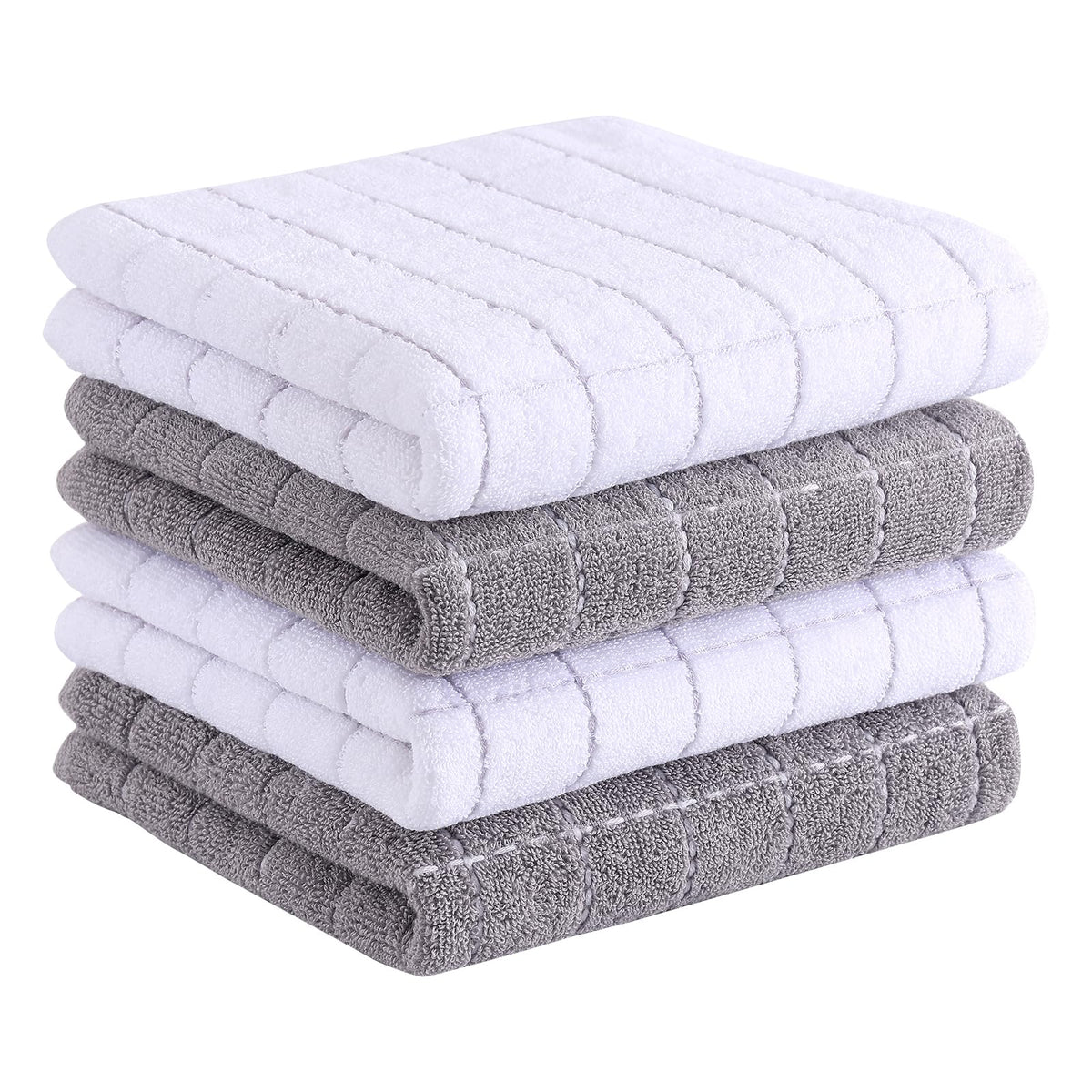 Homaxy 100% Cotton Terry Kitchen Dish Cloths, 6 Pack, Navy Blue