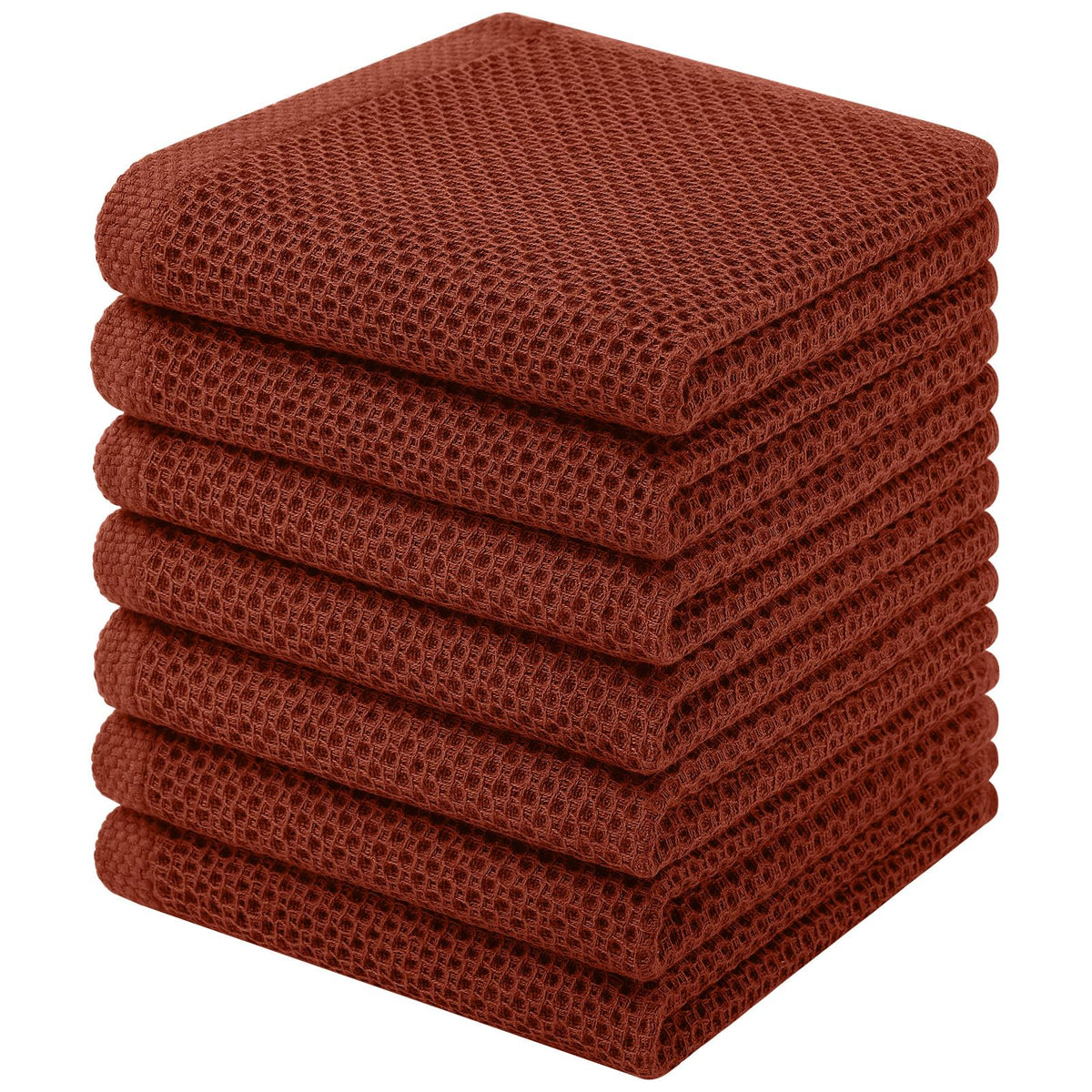Homaxy 100% Cotton Waffle Weave Kitchen Dish Cloths, 4-Pack, Dark Grey