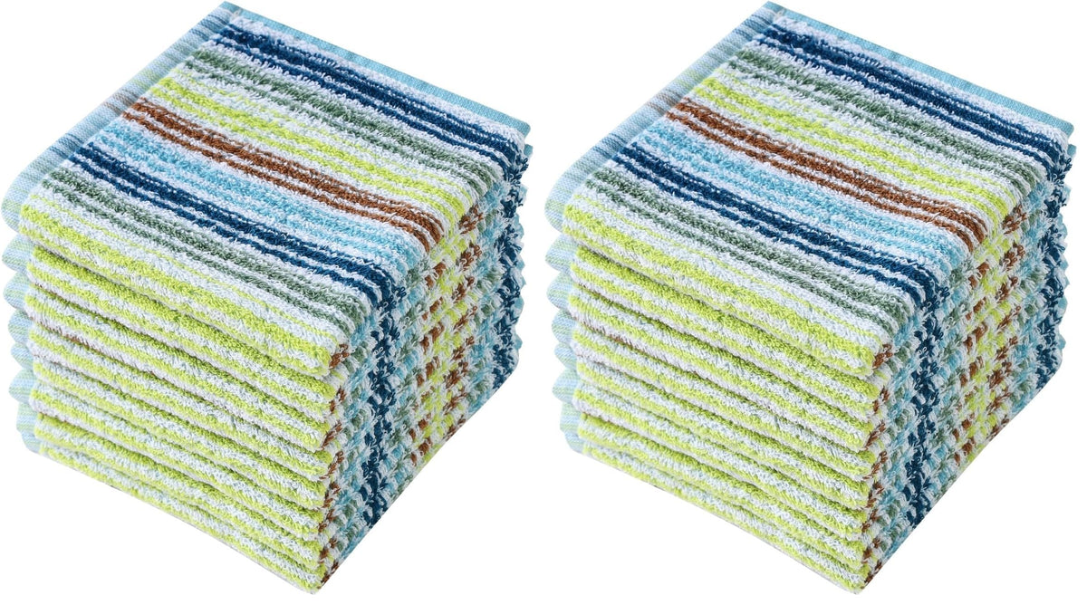 Oeleky Kitchen Dishcloths for Washing Dishes, Ultra Absorbent Dish Rags, Cotton Cleaning Cloths Pack of 8, 12x12 Inches (mix-1, 12x12 inch)