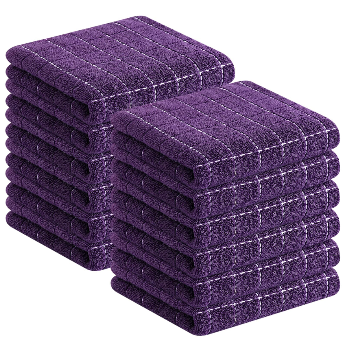 Homaxy 100% Cotton Terry Kitchen Dish Cloths, 6 Pack, Navy Blue