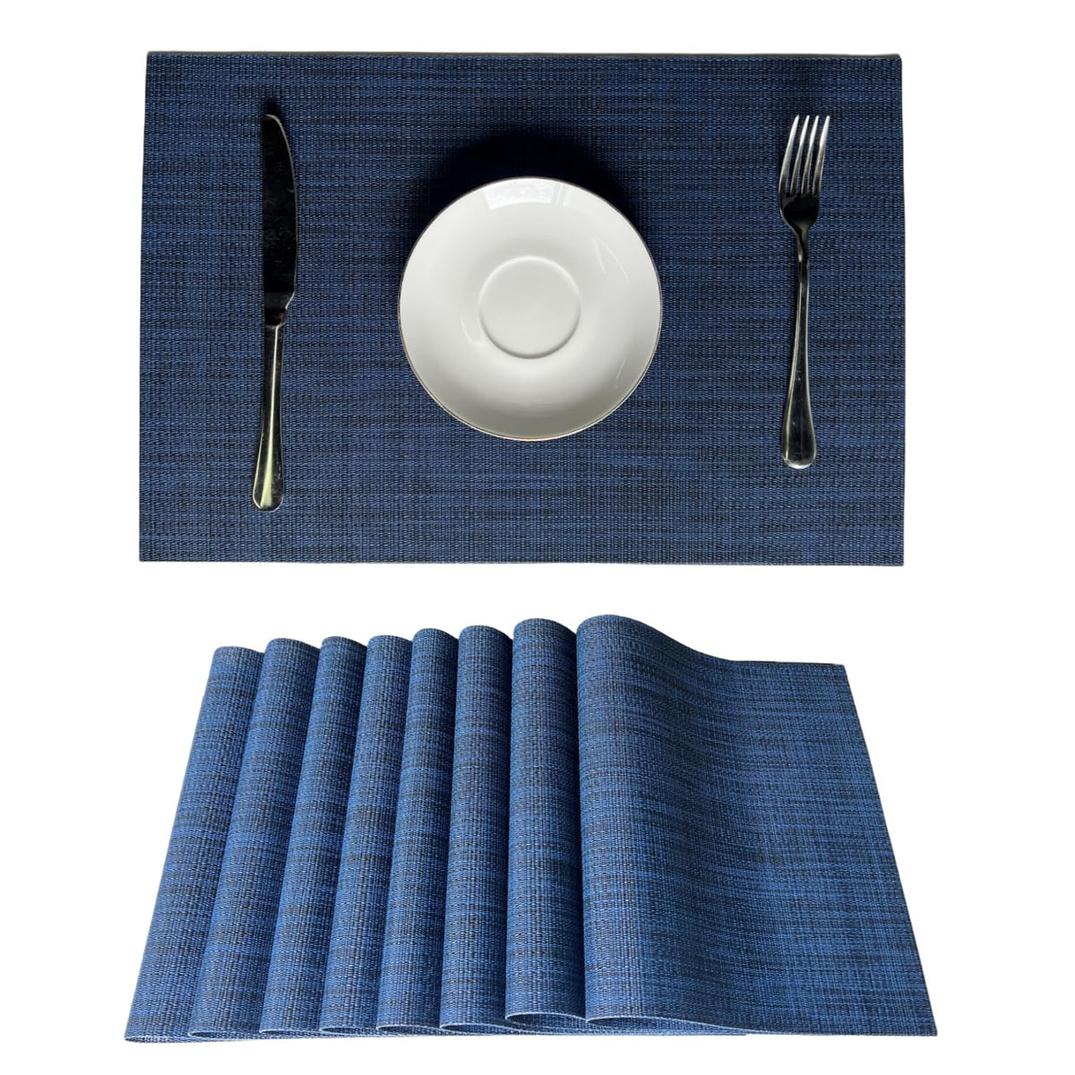 WAZAIGUR Placemats Set of 4 for Dining Table, 17.7" x 11.8", Orange