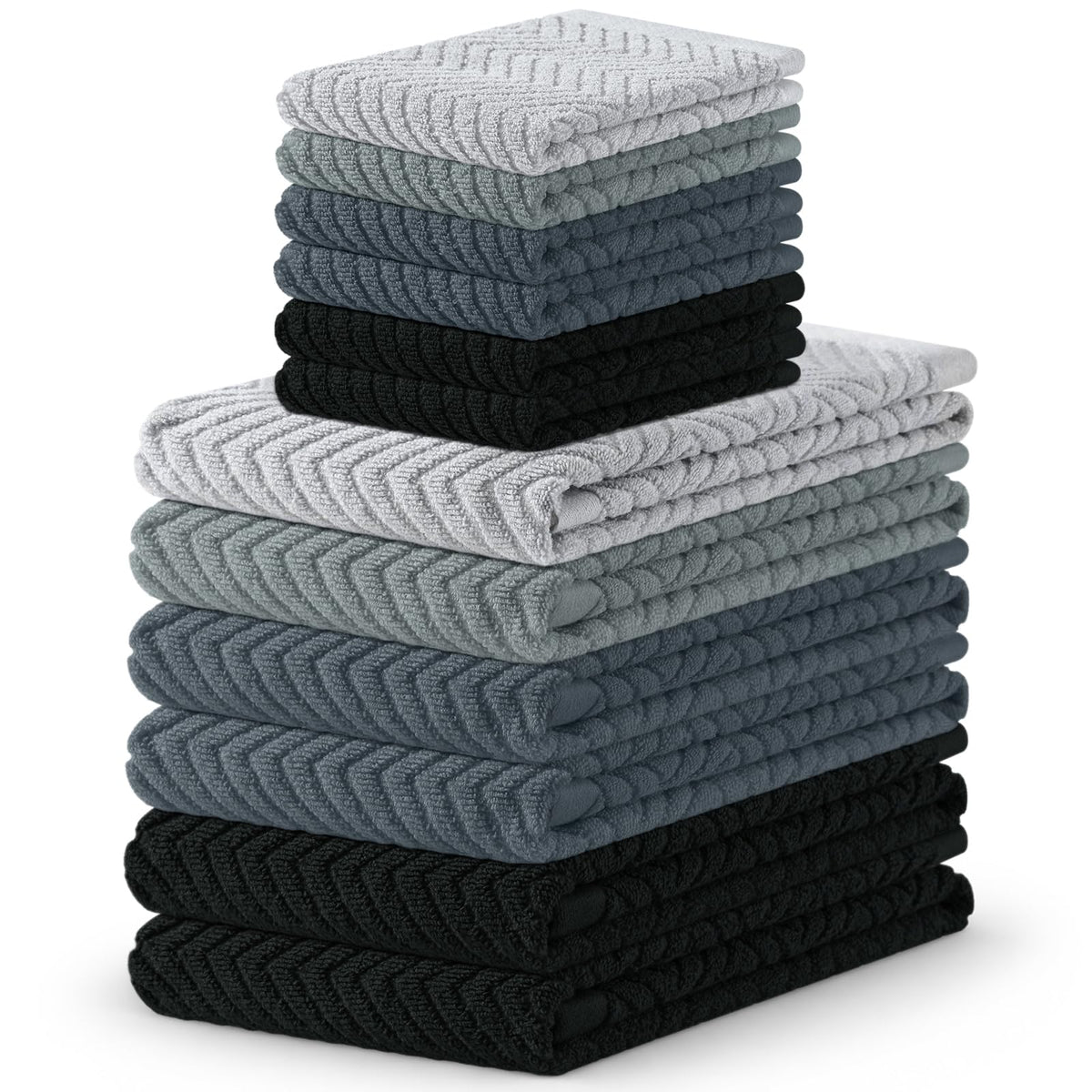 Homaxy 8 Pack 100% Cotton Kitchen Towels and Dishcloths Set, Burgundy