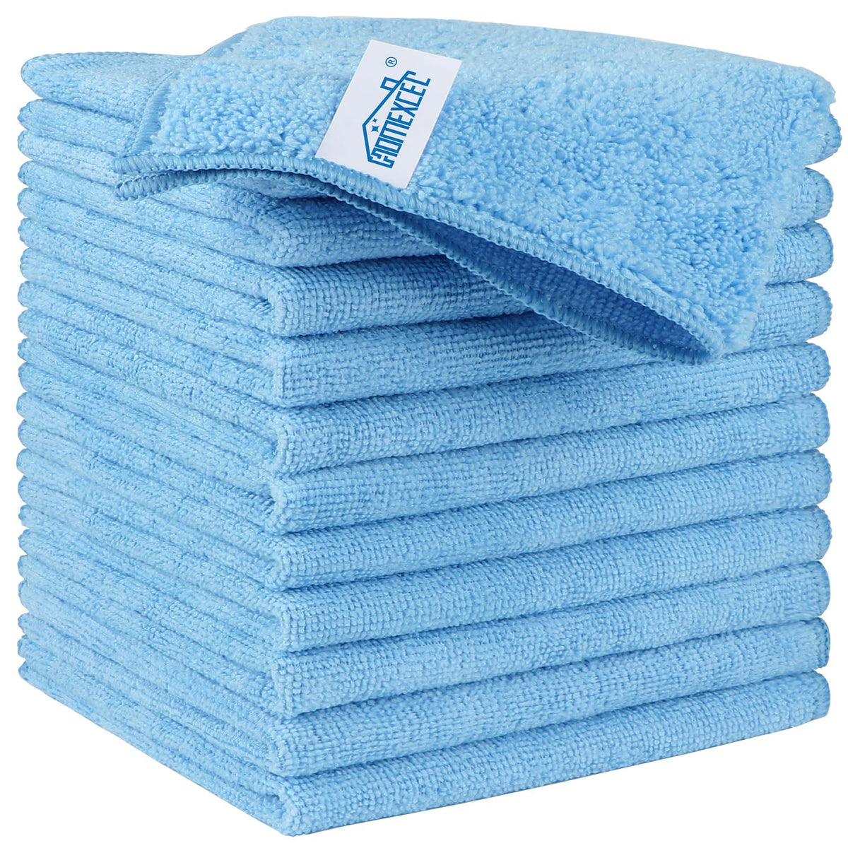 HOMEXCEL 12PK Microfiber Cleaning Cloth, Cleaning Rag for Home, 11.5x11.5in