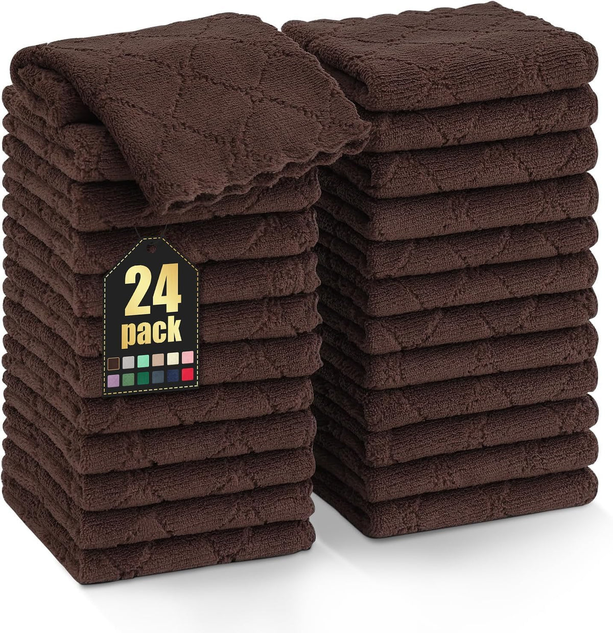 Homaxy 12 Pack Super Soft & Absorbent Dish Cloths, 10" x 10", Grey