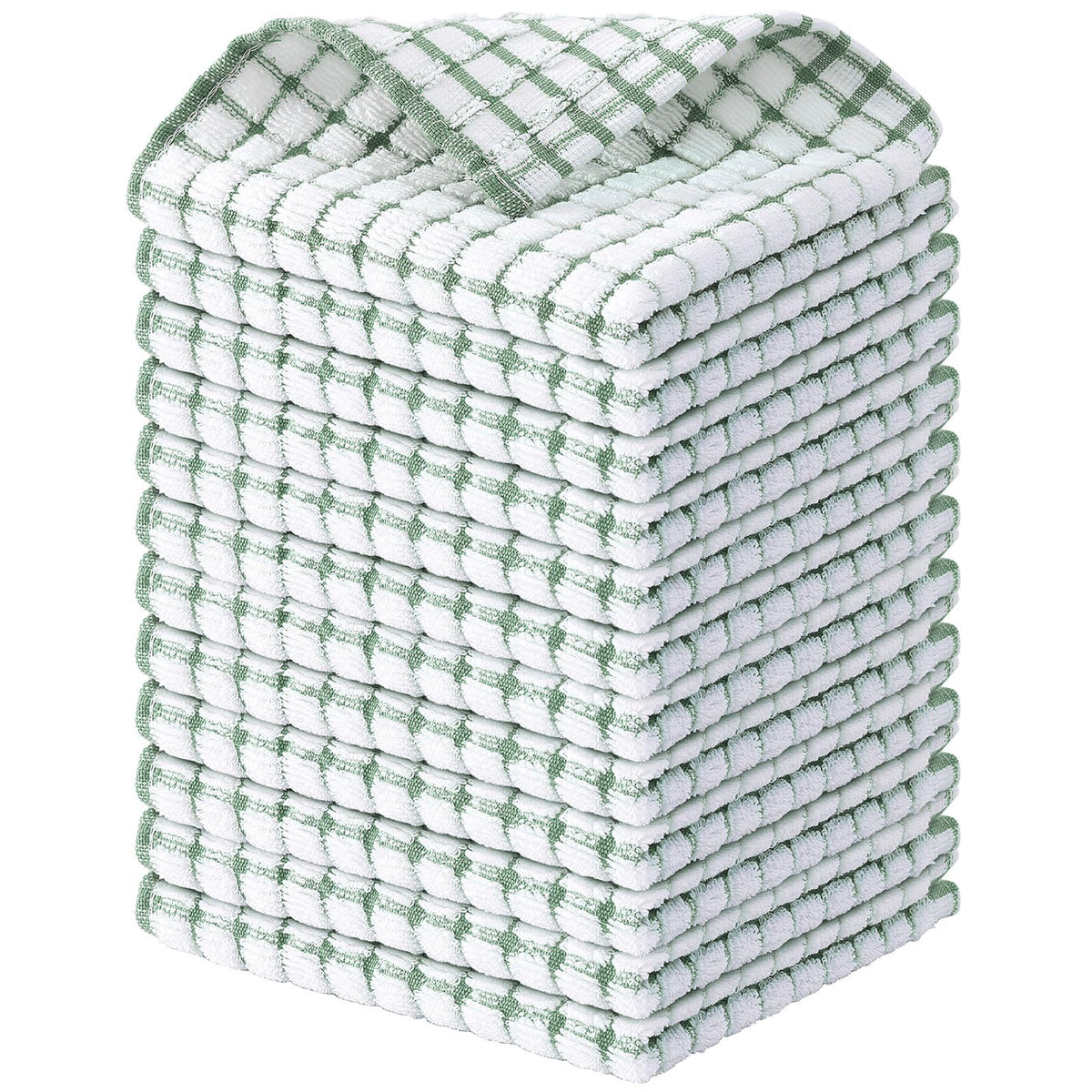 Kitinjoy Cotton 8 Pack Terry Kitchen Dish Cloths, Mixed Color