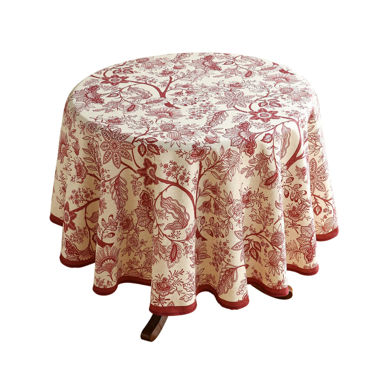 ISAENNE Designer Linen Rectangular Long Tablecloth,118"x67"-Serenity G