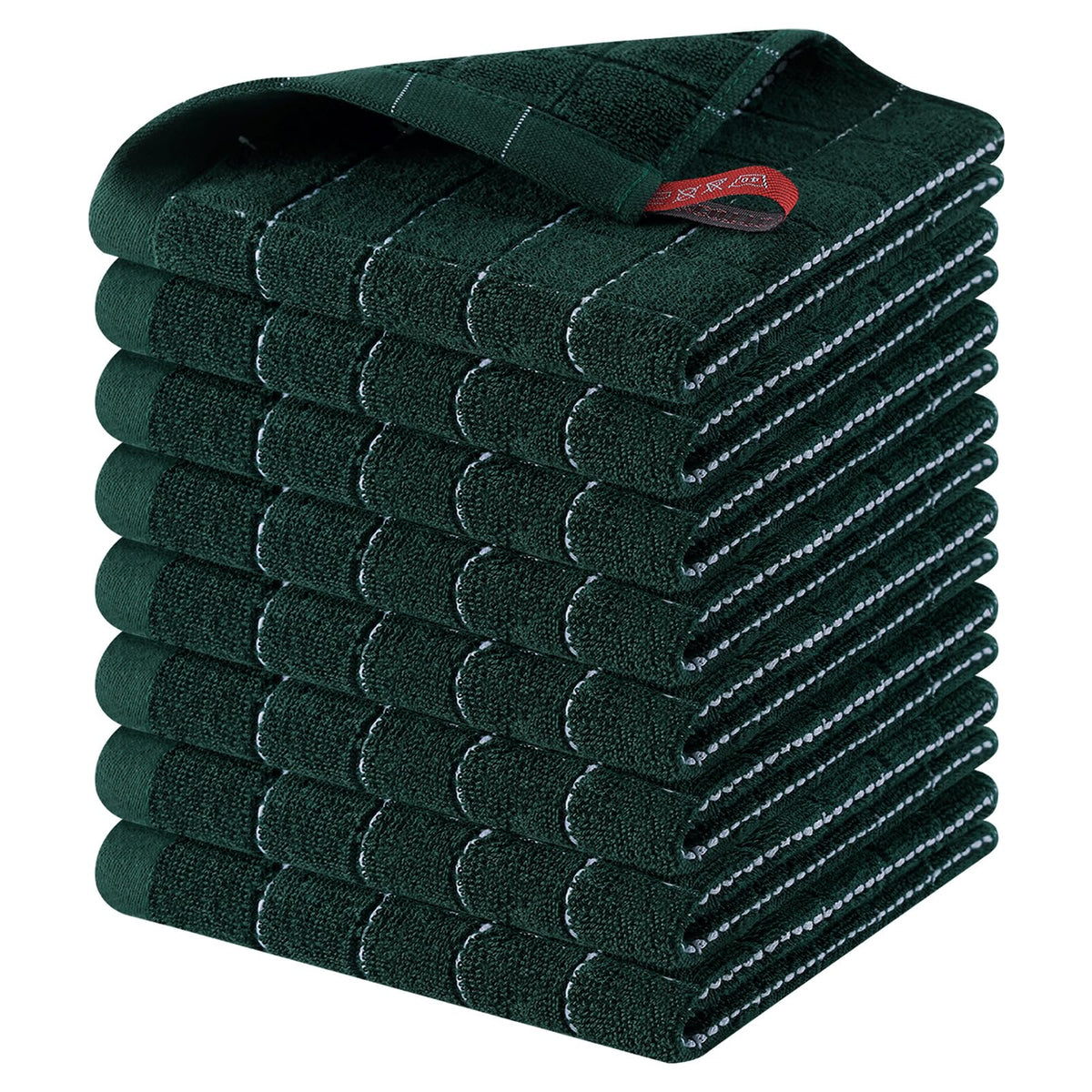 Homaxy 100% Cotton Terry Kitchen Dish Cloths, 6 Pack, Navy Blue