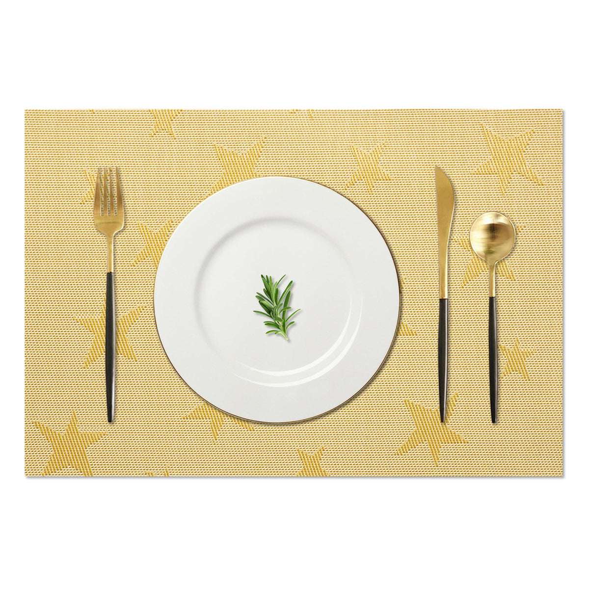 AHHFSMEI Placemats Set of 6 Washable Woven Vinyl Placemats for Dining Table Heat Resistant Non-Slip Stain Resistant Table Mats for Kitchen & Home Decor(White,6)