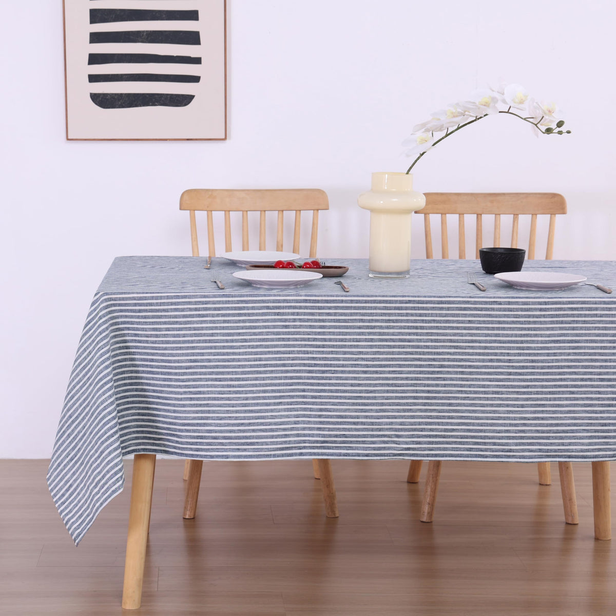 100% French Flax Linen Tablecloths Rectangle 120Lx60W Inch for Dinners, Parties, Easter, Halloween, Camping, Stone Washed, Textured, Machine Washable, 10-12 Sets (60''x120'', Natural Linen)