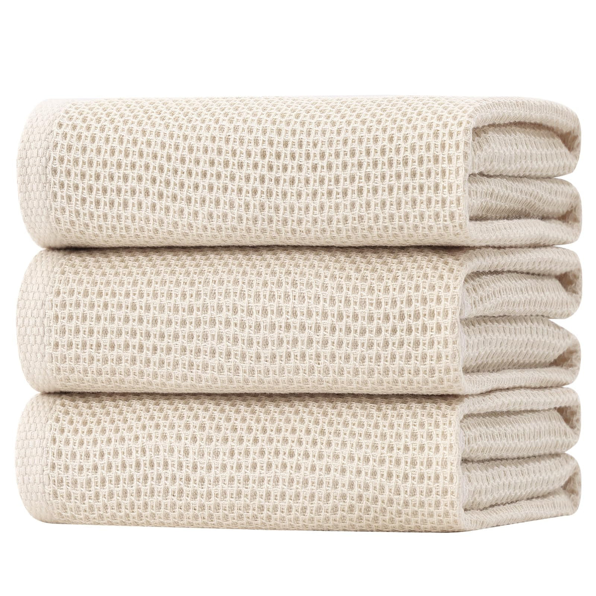 Homaxy 100% Cotton Waffle Weave Kitchen Dish Cloths, 4-Pack, Dark Grey