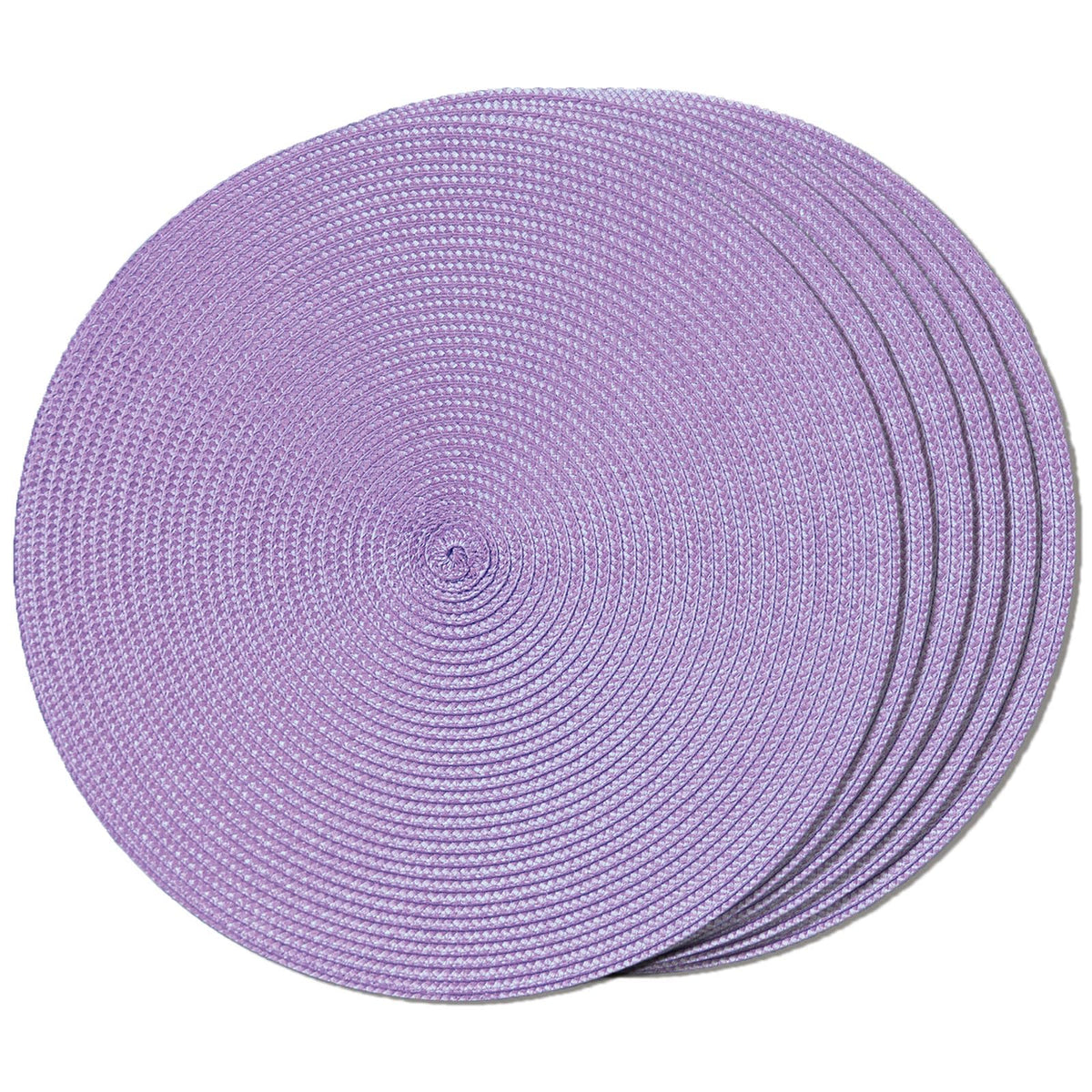 FunWheat Round Braided Placemats Set of 6 Table Mats for Dining Tables Woven Washable Non-Slip Place mats 15 inch(Orange, 6pcs)