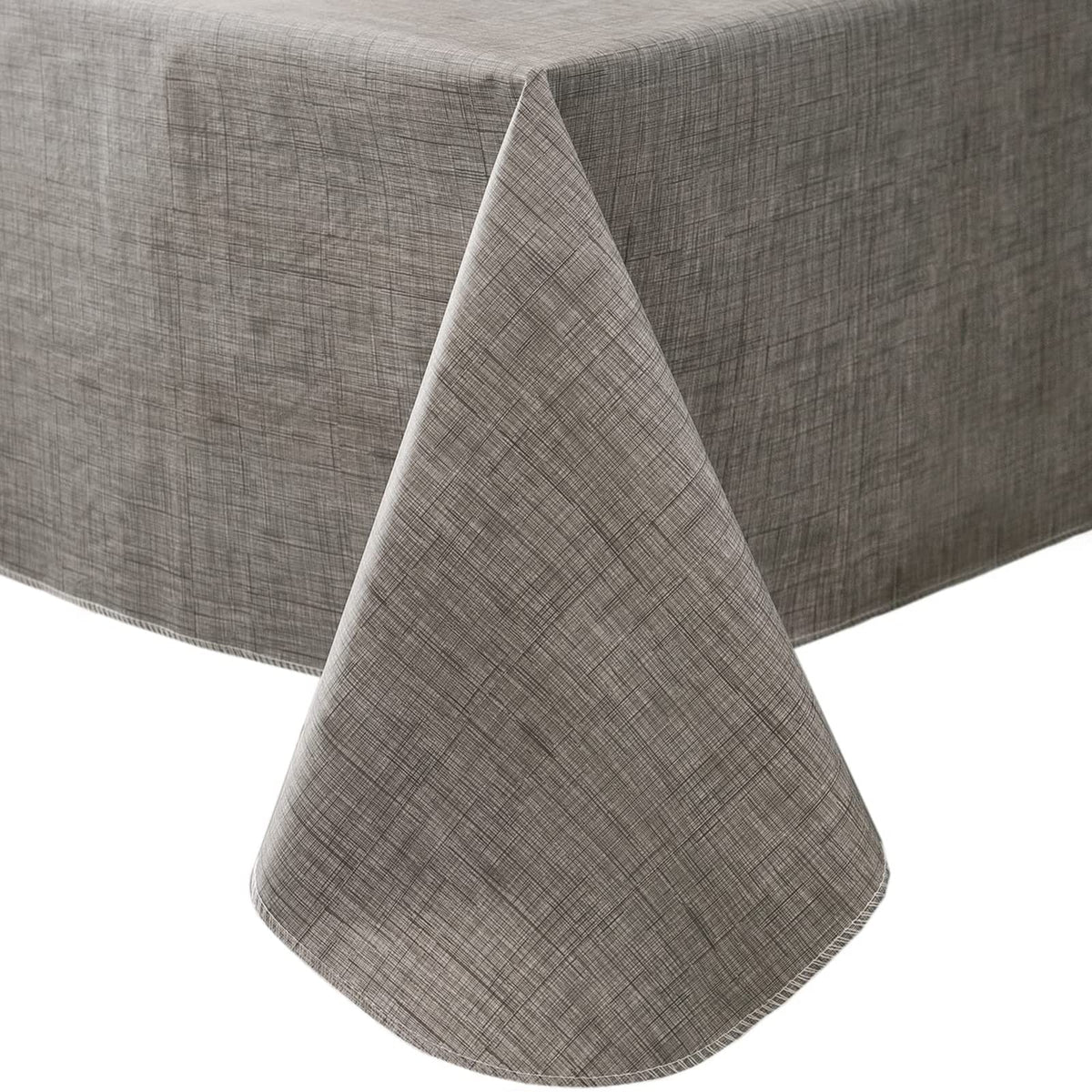LIBERECOO Vinyl Tablecloth with Flannel Backing, Champagne, Waterproof, Stain-Resistant, Easy-Clean Table Cover for Dining, Kitchen, and Outdoor Use, 60" x 102" Rectangle