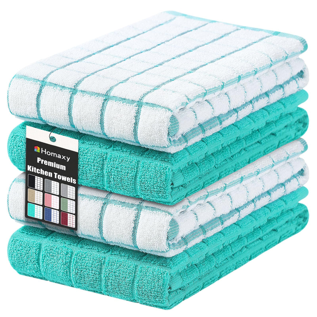 Homaxy Premium Cotton Kitchen Dish Cloths 12"x 12", 6 Pack, Tan