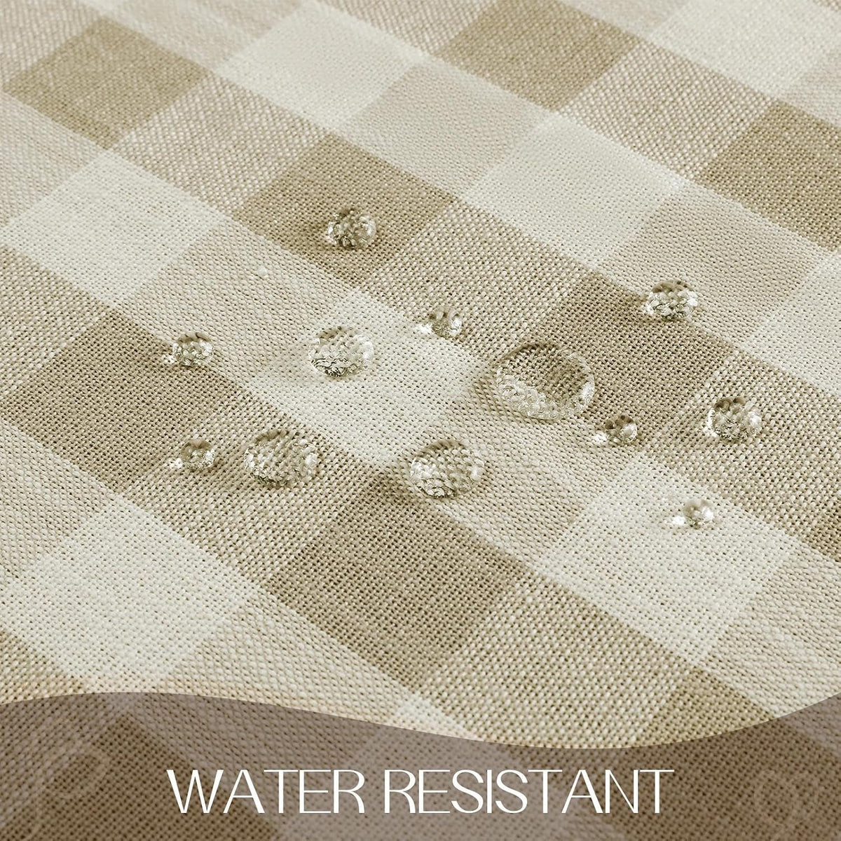 Romanstile Gingham Tassel Tablecloth Rectangle - 60 x 84 Inch, Beige