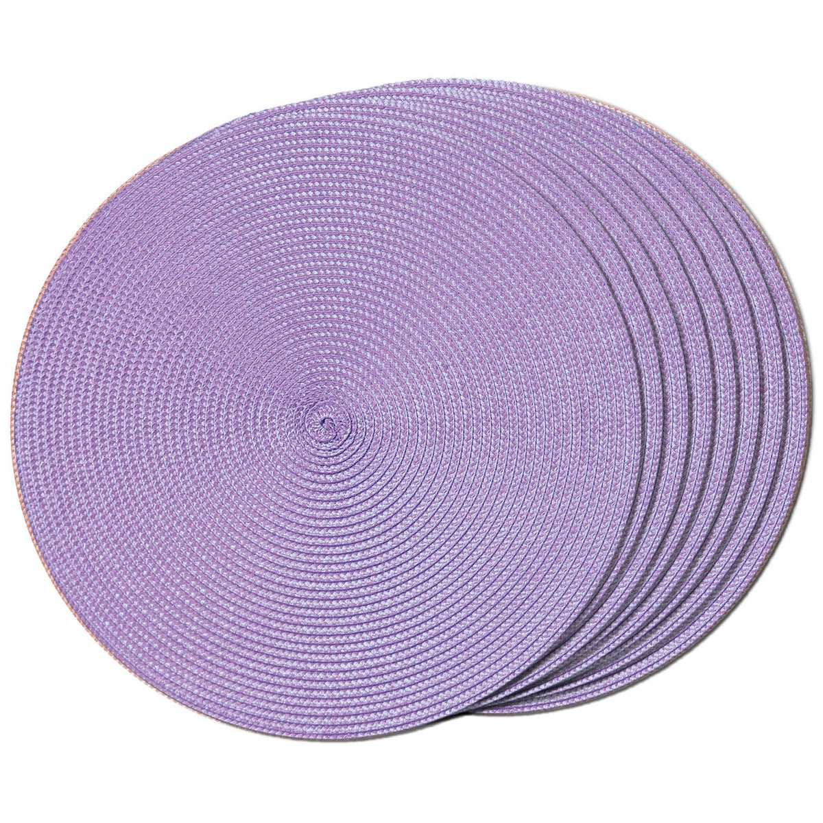 FunWheat Round Braided Placemats Set of 6 Table Mats for Dining Tables Woven Washable Non-Slip Place mats 15 inch(Orange, 6pcs)