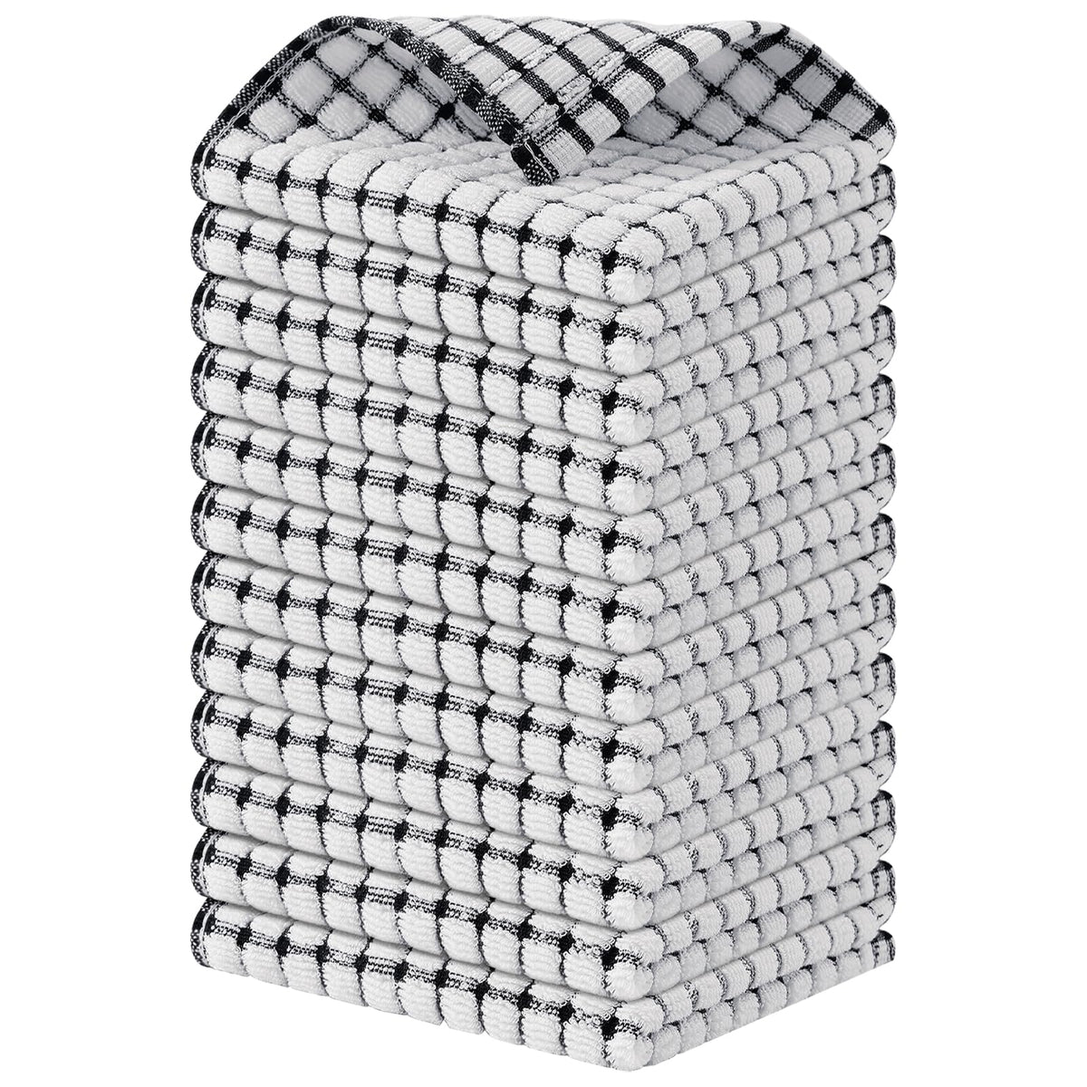 Kitinjoy Cotton 8 Pack Terry Kitchen Dish Cloths, Mixed Color