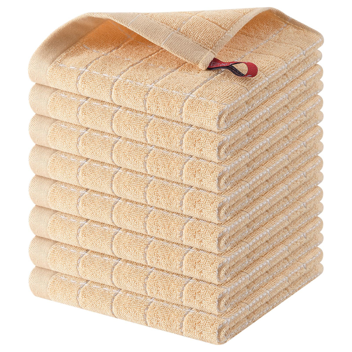 Homaxy 100% Cotton Terry Kitchen Dish Cloths, 6 Pack, Navy Blue