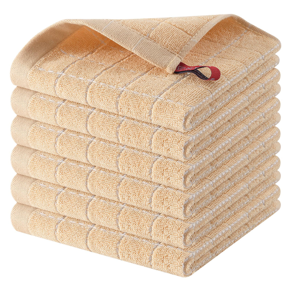 Homaxy 100% Cotton Terry Kitchen Dish Cloths, 6 Pack, Navy Blue