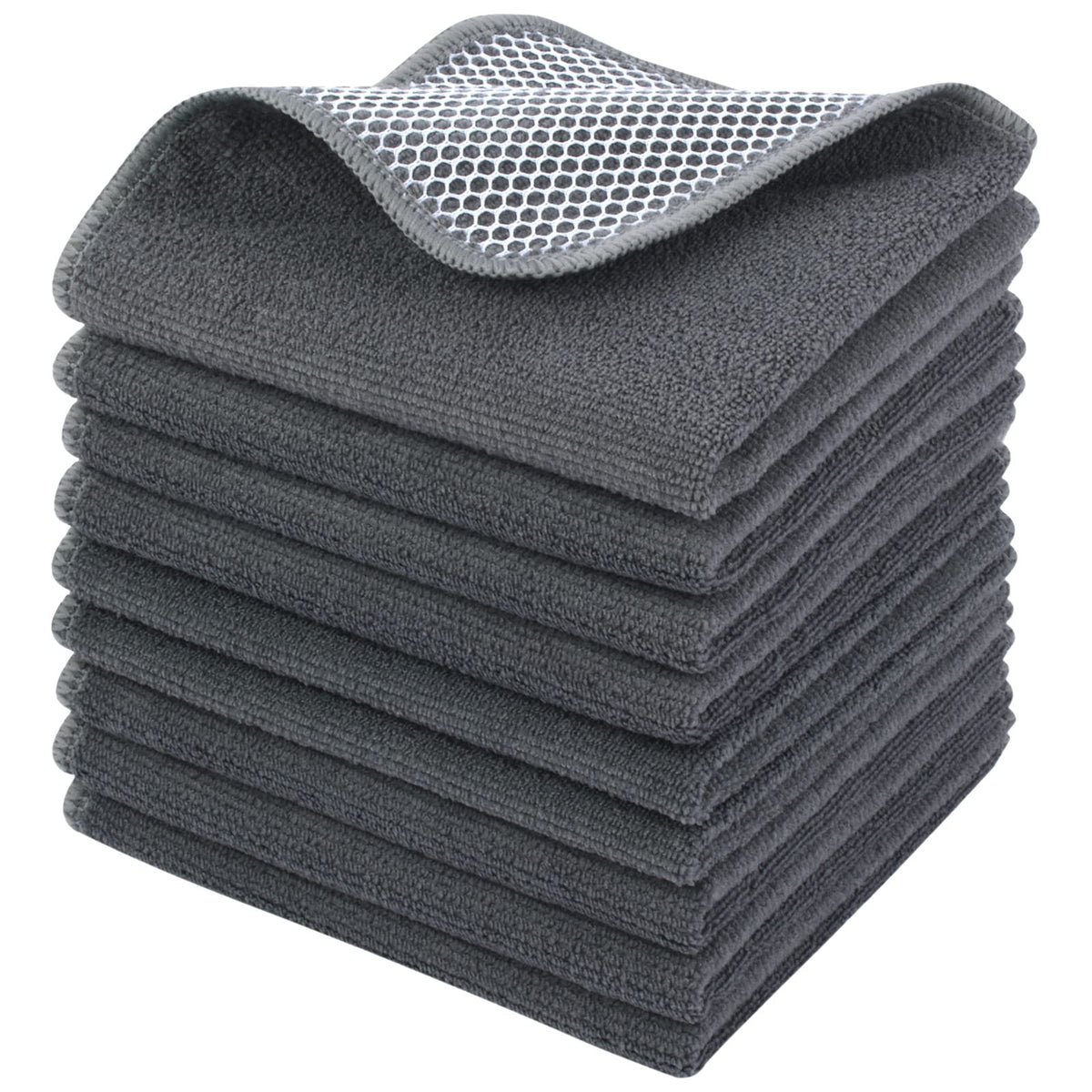 KinHwa Dish Cloths for Washing Dishes with Scrub Side, Microfiber Dish Rags
