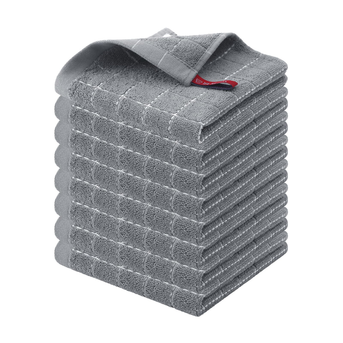 Homaxy 100% Cotton Terry Kitchen Dish Cloths, 6 Pack, Navy Blue