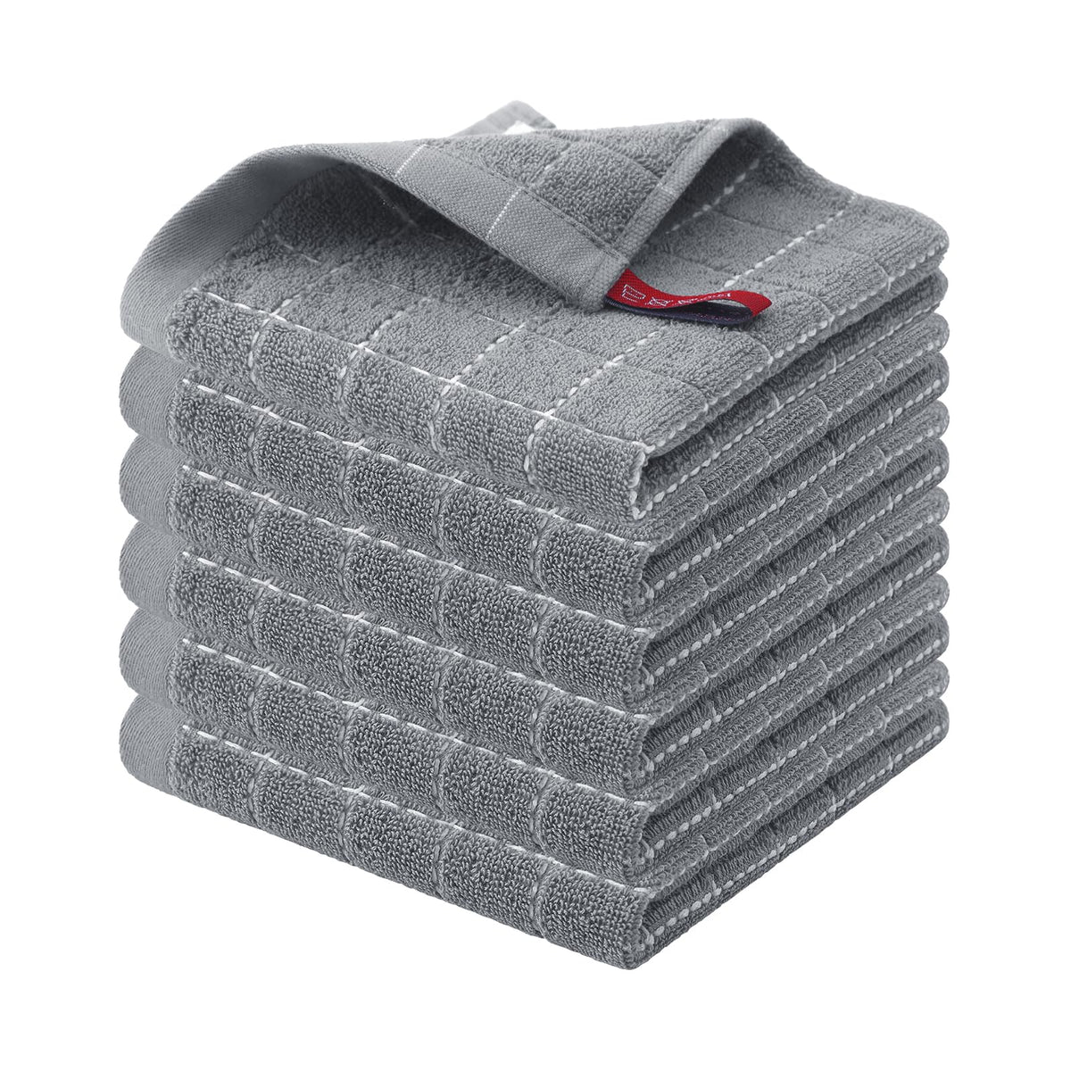 Homaxy 100% Cotton Terry Kitchen Dish Cloths, 6 Pack, Navy Blue
