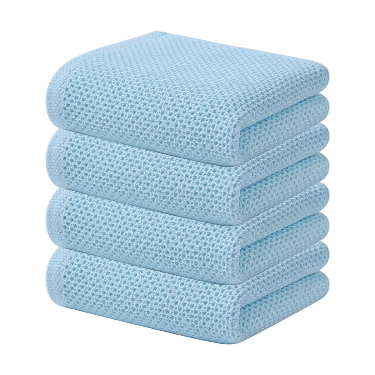 Kitinjoy 100% Cotton Waffle 6-Pack Kitchen Towels, 12" x 12", Dark Grey