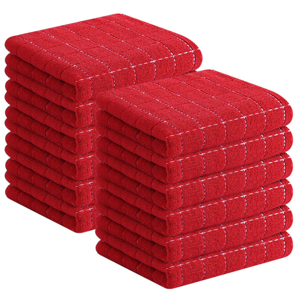 Homaxy 100% Cotton Terry Kitchen Dish Cloths, 6 Pack, Navy Blue