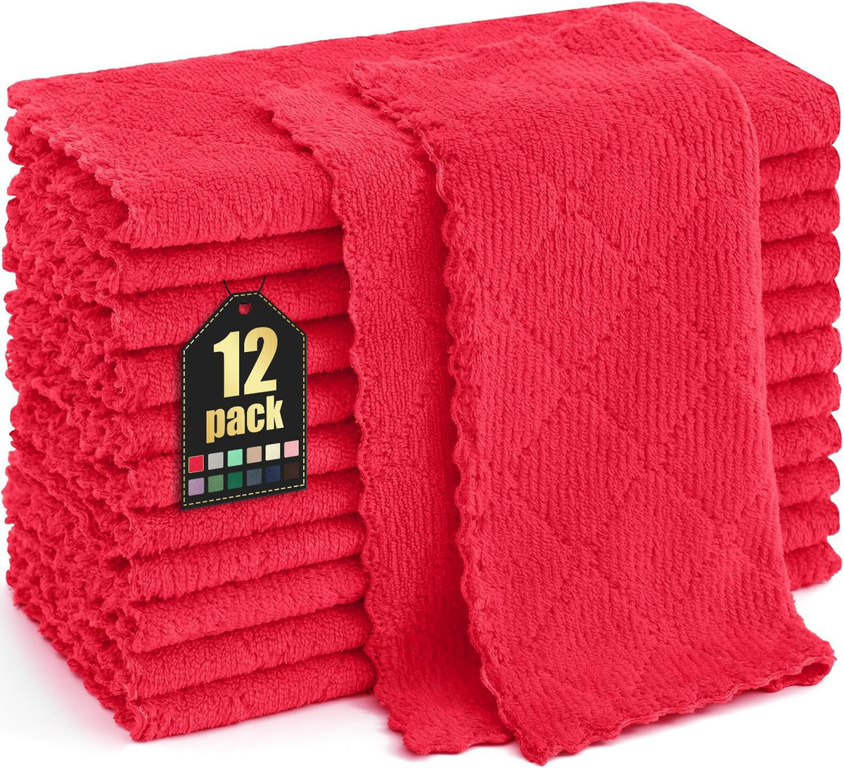 Homaxy 12 Pack Super Soft & Absorbent Dish Cloths, 10" x 10", Grey