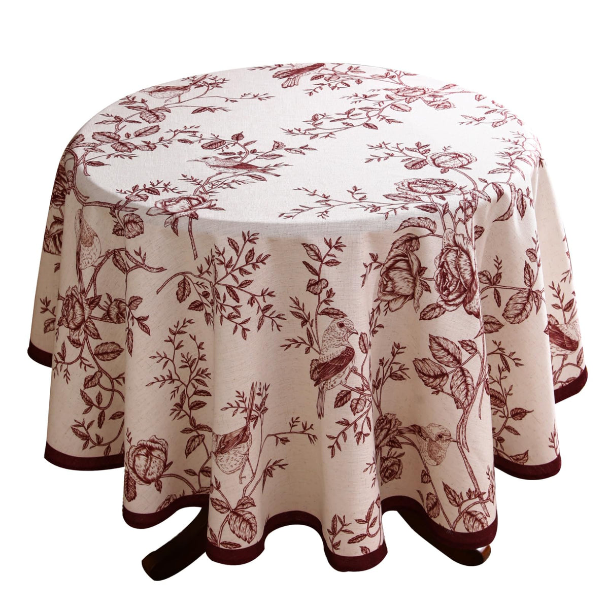 ISAENNE Designer Linen Rectangular Long Tablecloth,118"x67"-Serenity G