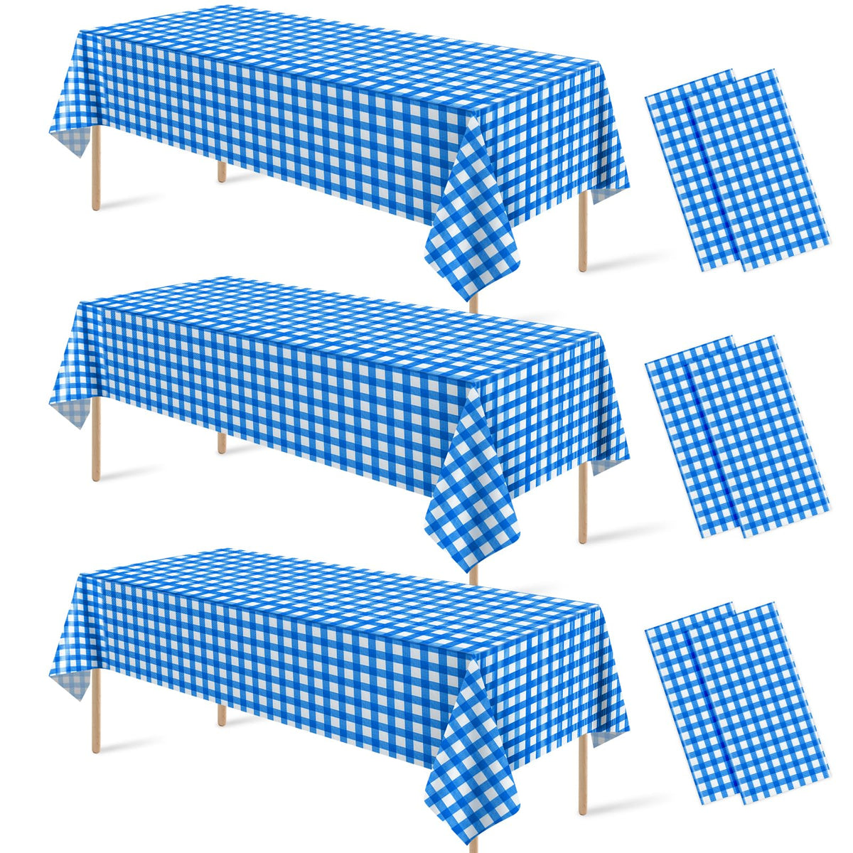 6 Pcs Sage Green Gingham Tablecloths, Checkered Table Covers 54 x 108 Inch