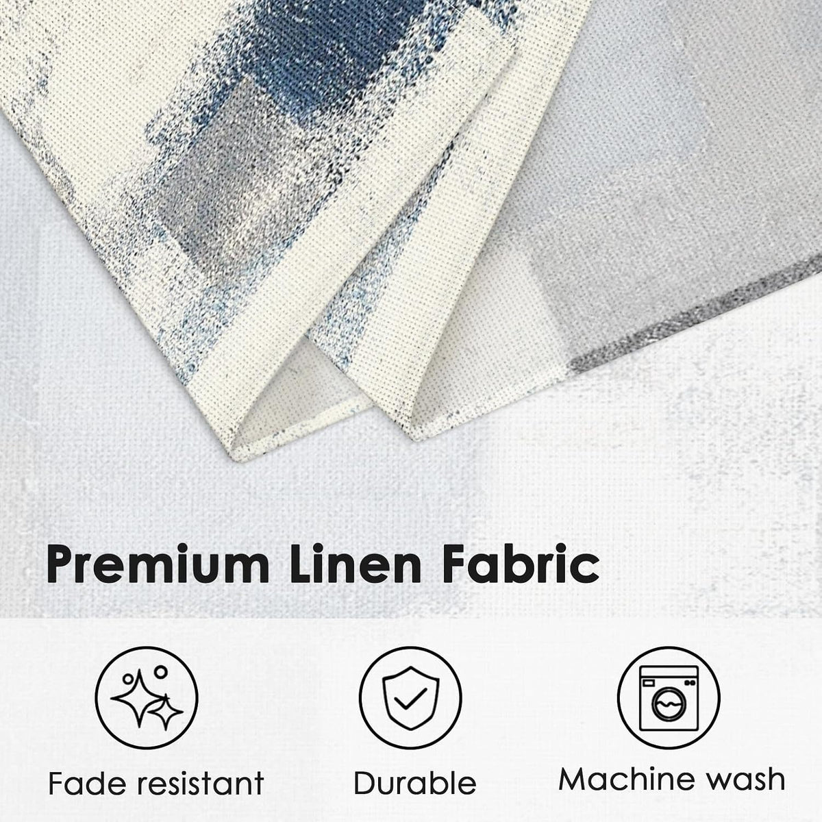 Emvency Farmhouse Placemats Set of 4, 12x18 Inch, Abstract Blue Grey