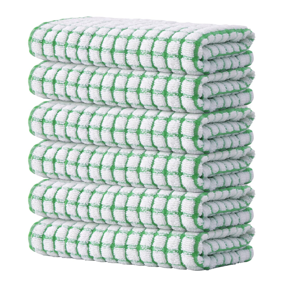 Kitinjoy Cotton 8 Pack Terry Kitchen Dish Cloths, Mixed Color