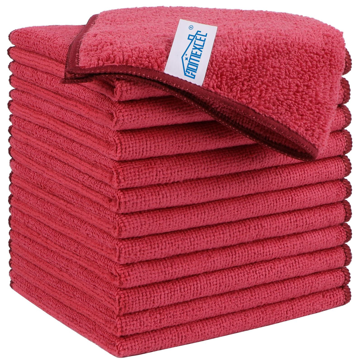 HOMEXCEL 12PK Microfiber Cleaning Cloth, Cleaning Rag for Home, 11.5x11.5in