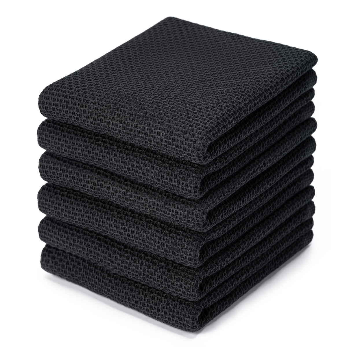 Kitchen Towels 6-Pack Kitchen Dish Cloths,100% Cotton,12x12 In,Dark Grey