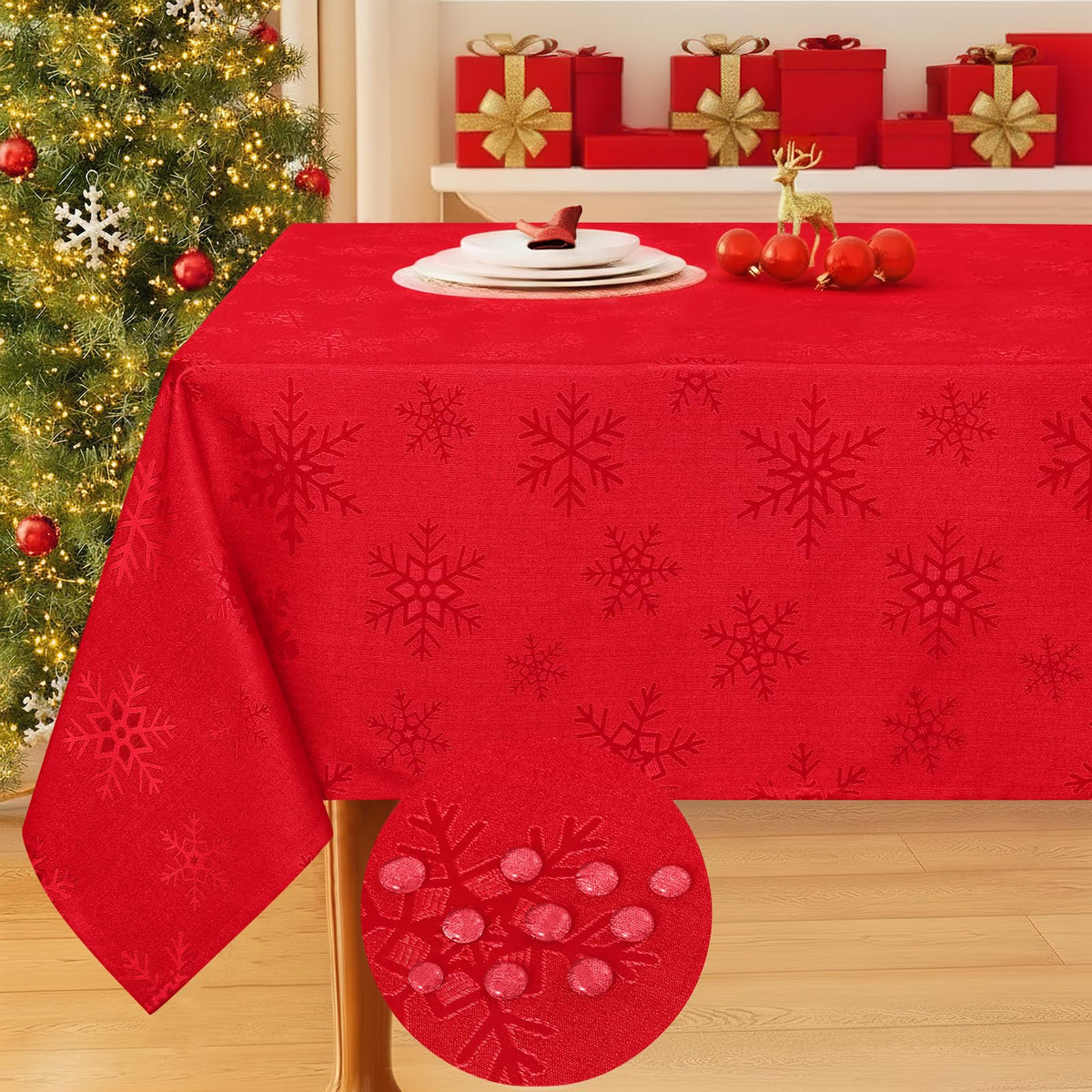Smiry 60x84 Inch Thanksgiving Jacquard Rectangle Table Cloth for Fall