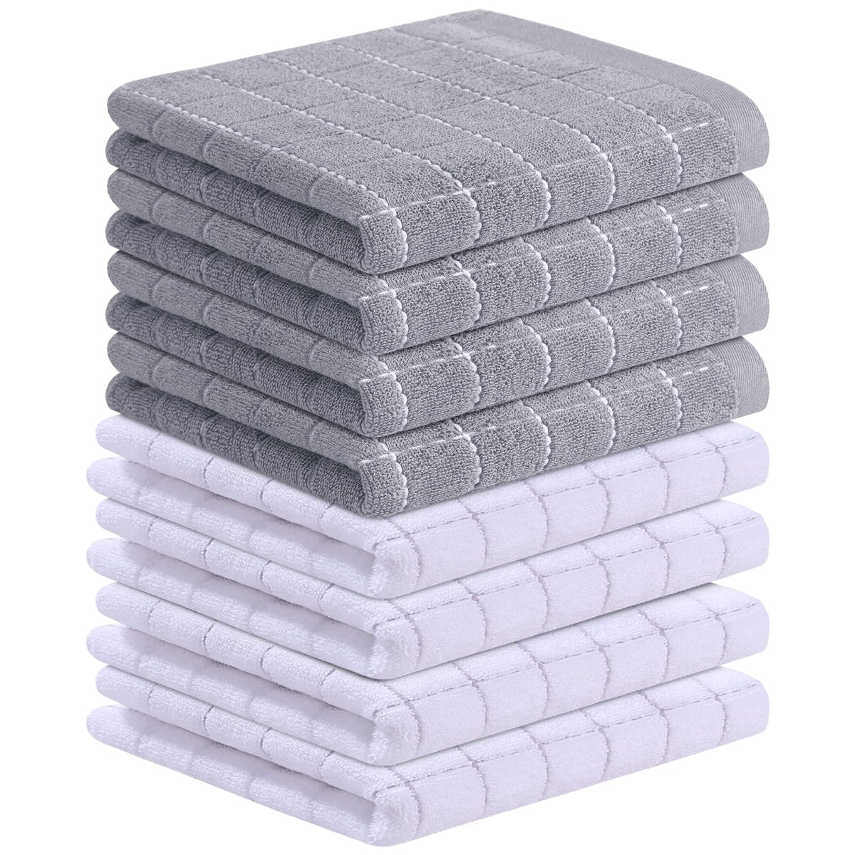 Homaxy 100% Cotton Terry Kitchen Dish Cloths, 6 Pack, Navy Blue