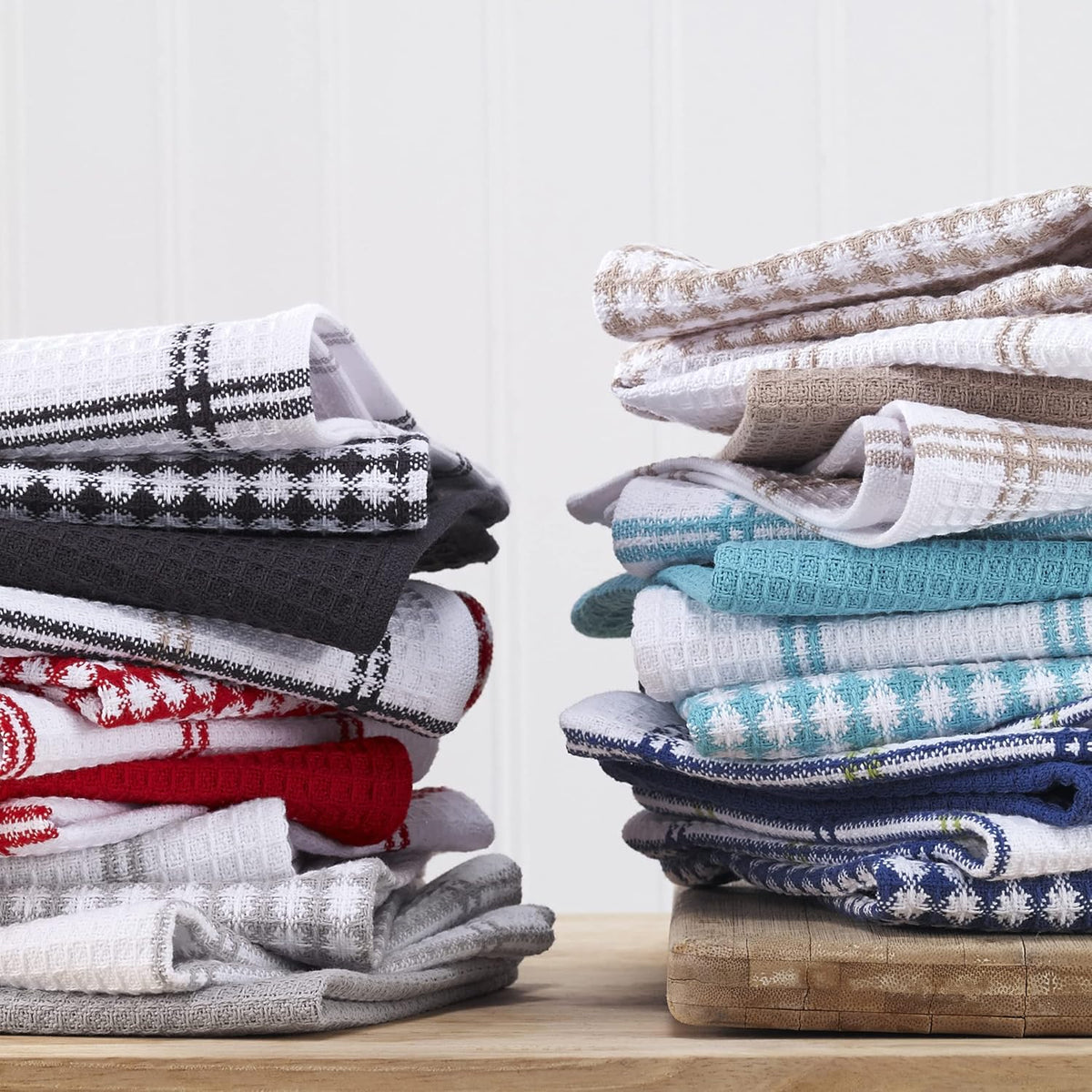 T-Fal Premium Waffle Dish Cloths: Highly Absorbent, Super Soft Long Lasting - 100% Cotton, 12"x13" Towel for Cleaning & Drying, (4-Pack), Sand