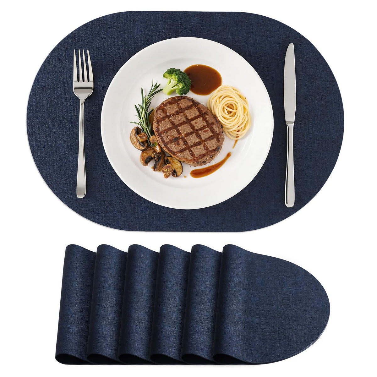 homing Heat Resistant Oval Placemats Set of 6, Beige