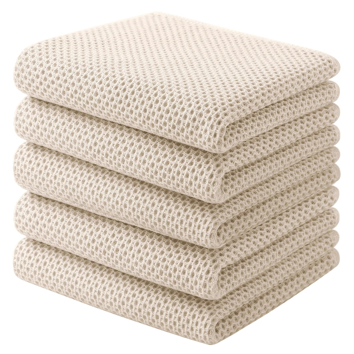 Homaxy 100% Cotton Waffle Weave Kitchen Dish Cloths, 4-Pack, Dark Grey