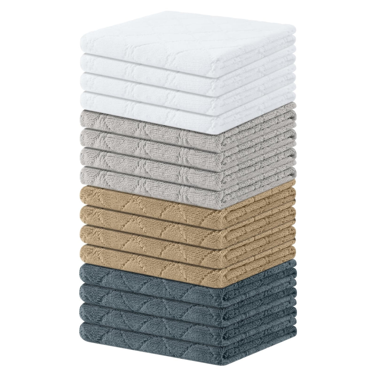 Homaxy 12 Pack Super Soft & Absorbent Dish Cloths, 10" x 10", Grey