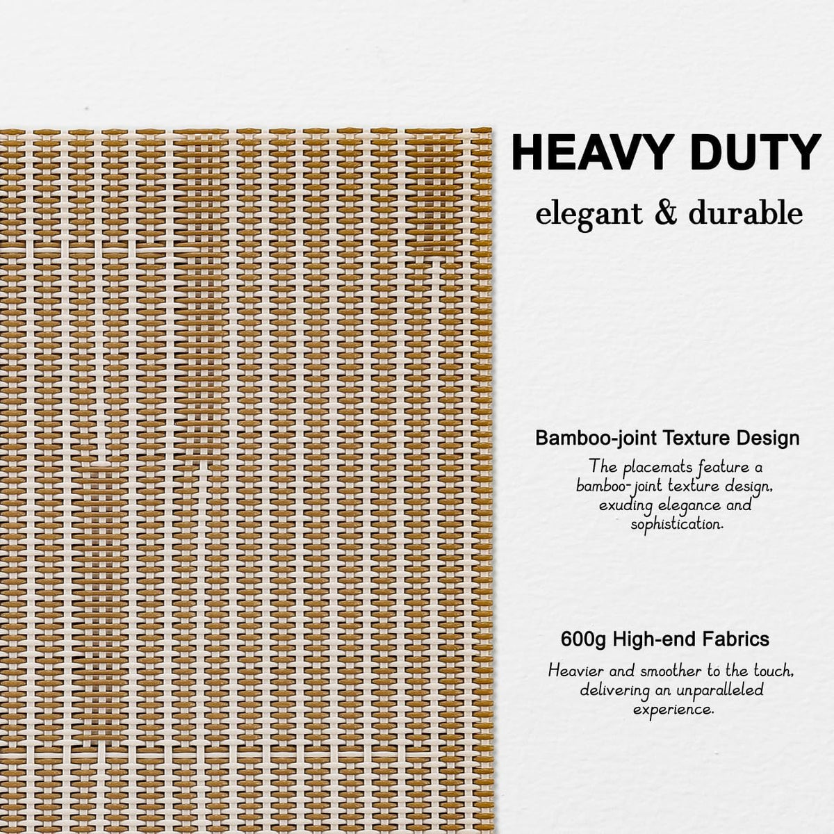 Placemats Set of 6, Vinyl Woven Heat-Resistant Place Mats