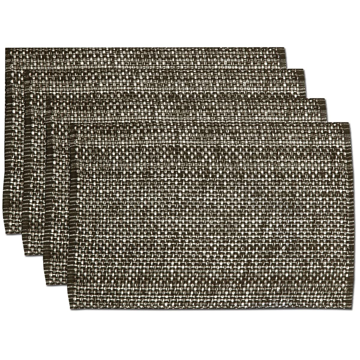 Sweet Home Collection 100% Cotton Placemats for Dining Room Rectangle Two Tone Woven Fabric 13" x 19" Soft Durable Table Mat Set, Set of 6, Eggshell