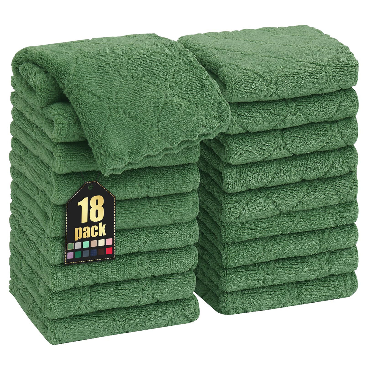 Homaxy 12 Pack Super Soft & Absorbent Dish Cloths, 10" x 10", Grey