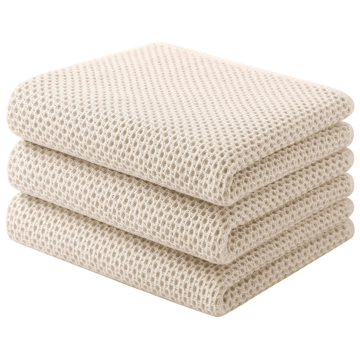 Homaxy 100% Cotton Waffle Weave Kitchen Dish Cloths, 4-Pack, Dark Grey