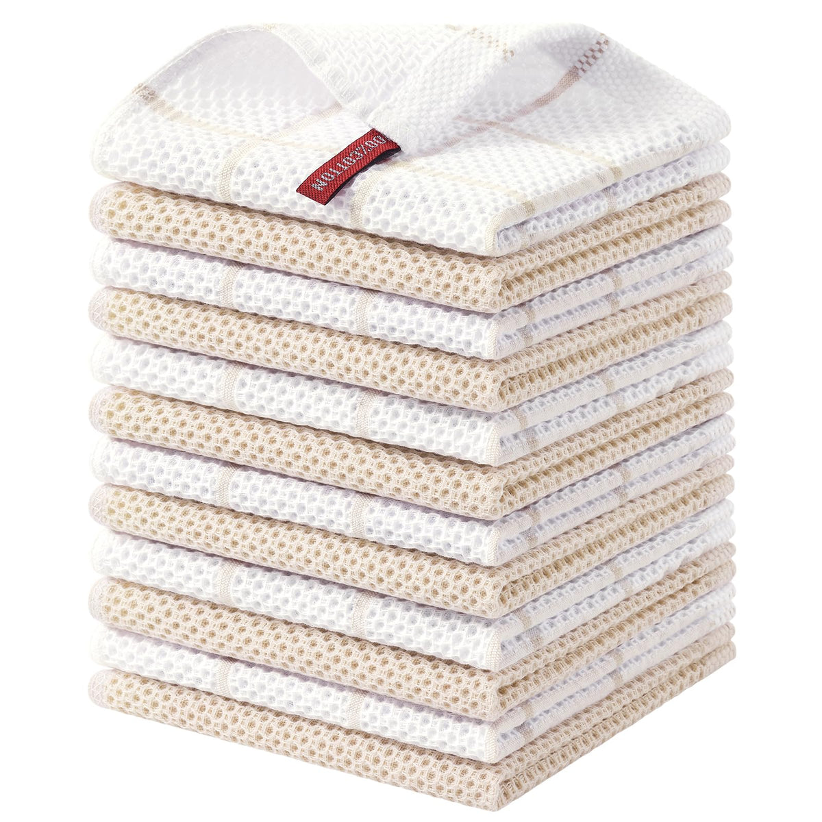 Homaxy 100% Cotton Waffle Weave Kitchen Dish Cloths 8-Pack, Dark Grey