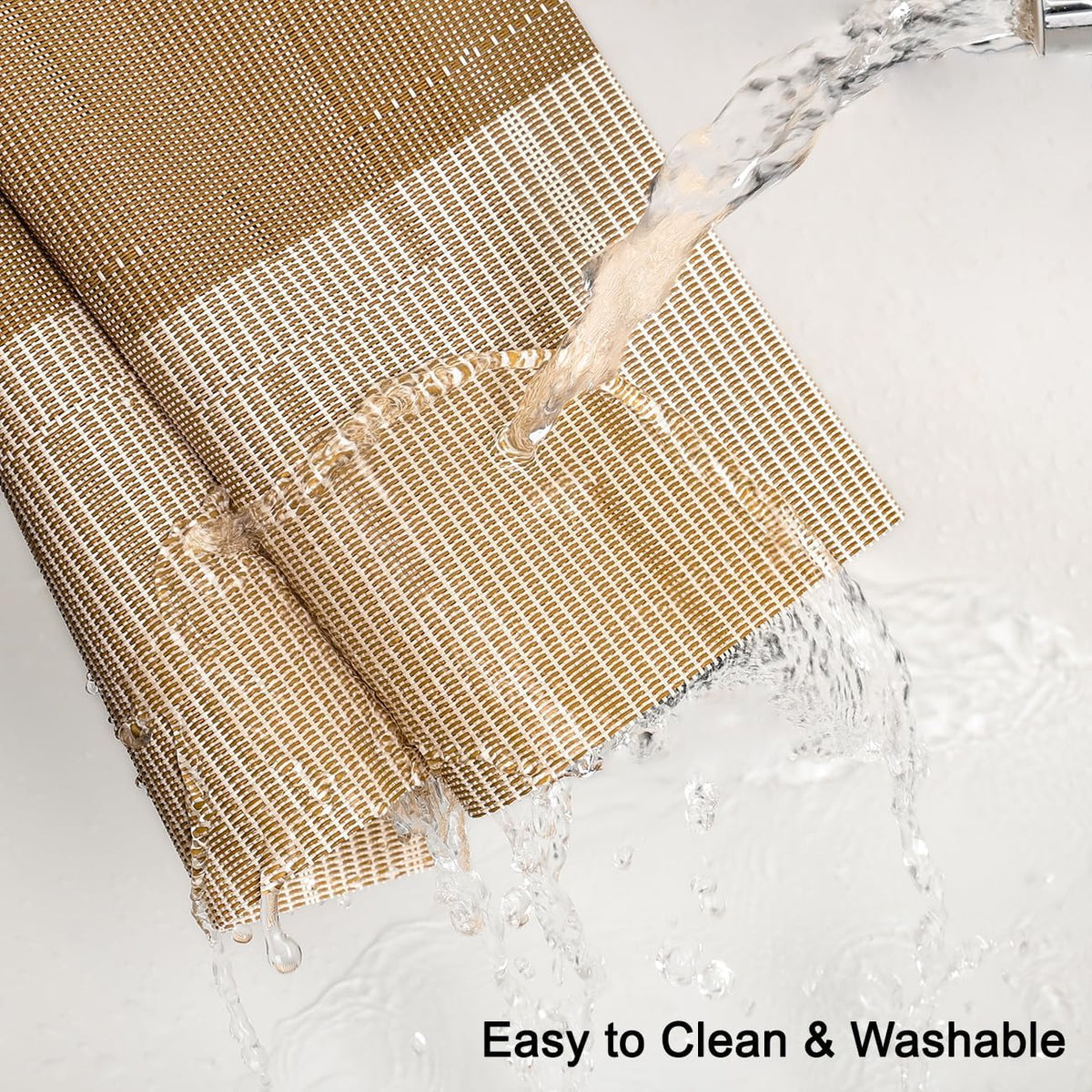 Placemats Set of 6, Vinyl Woven Heat-Resistant Place Mats